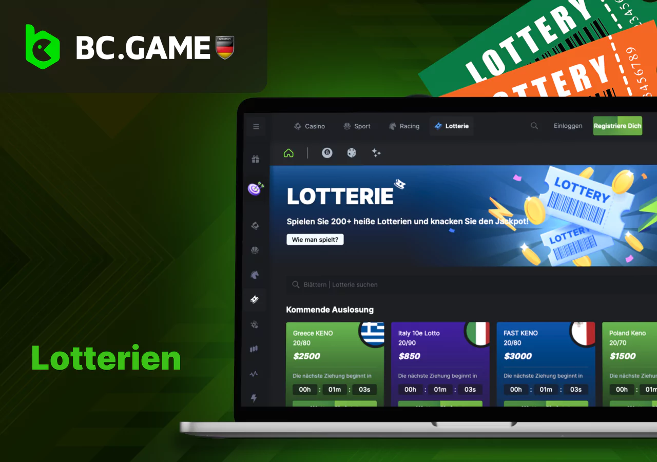 Heiße Lotterien von BC Game Germany