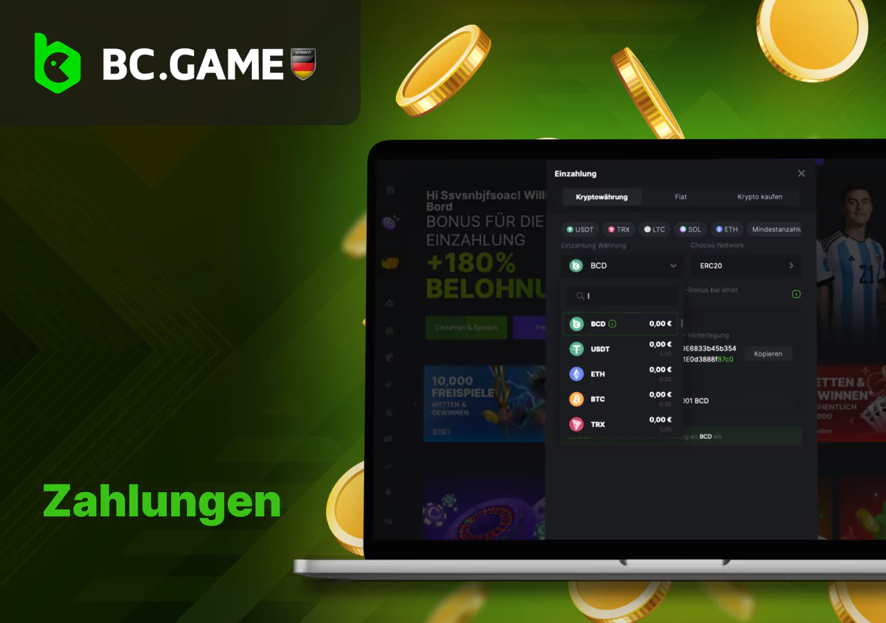 Große Auswahl an Spielen auf der Plattform BC Game in Deutschland