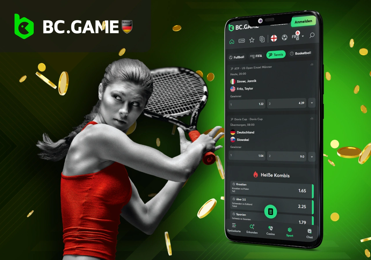 Installieren Sie die bc.game Mobile App und wetten Sie auf Tennisspiele, wo und wann Sie wollen